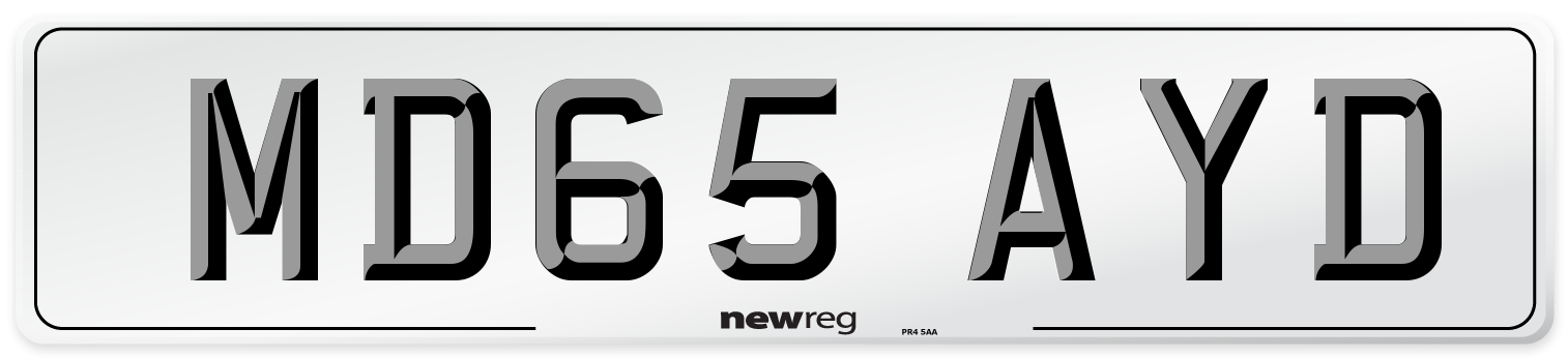 MD65 AYD Number Plate from New Reg